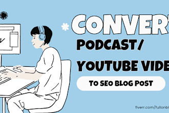 repurpose podcast or youtube video into blog post