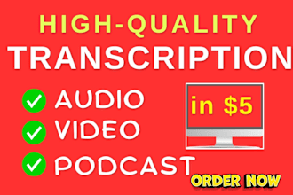 do english, spanish, or german transcription of video or audio