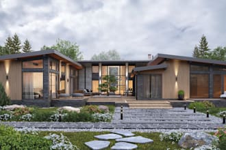 exterior design front and back yard landscape architectural 3d house renovation