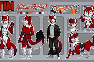 draw furry reference sheet custom fursona character design furry art commission