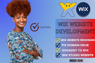 wix website redesign, wix website, fix wix domain, godaddy to wix studio website