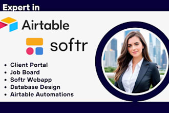 design softr client portals webapps miro, draftbit, airtable database automation