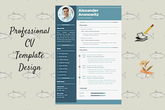 design cv template, resume template for your job within 5 hours