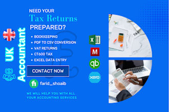 be your UK accountant for ct600 vat self assessment and bookkeeping