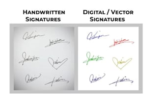 make a digital vector signature form handwritten signature