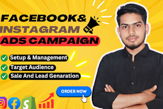 setup shopify facebook ads and instagram ads campaigns, meta ads campaigns