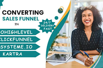 build converting sales funnel in clickfunnels gohighlevel, systeme io, kajabi