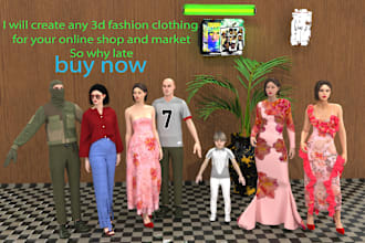 3d clothing fashion garment in clo3d texturing and animation