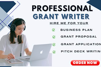 write an investor ready business plan for startups, business proposal, grant