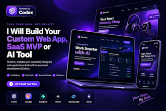 build your web app, saas mvp, or startup idea using  codex