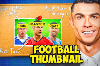 design viral football youtube thumbnails to boost views