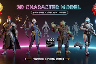 3d character model for games or film realistic and stylized, fast delivery