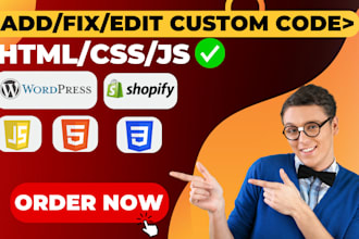 fix HTML, CSS, and js code of your wordpress and shopify websites