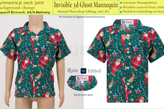 do symmetrical ghost mannequin editing and neck joint manipulation services