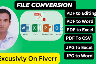 convert PDF to word, google docs, powerpoint, typing services