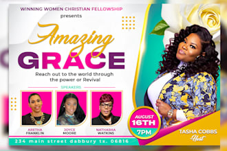 design stunning christian flyers, church flyers, banners, posters, event flyer