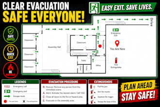 make an evacuation plan on your floor plans