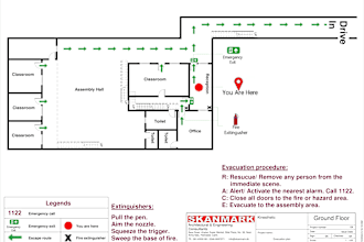 make an evacuation plan on your floor plans