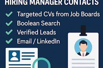 provide CV sourcing and job lead generation