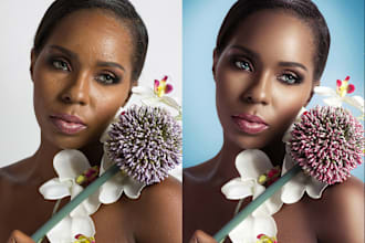 do high end fashion photo retouching, heashot, beauty, wedding