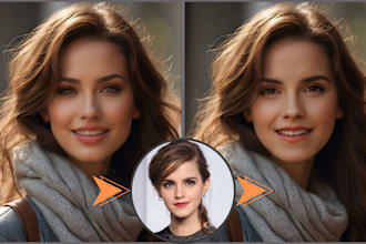 do a real ai face swap, background remove and change