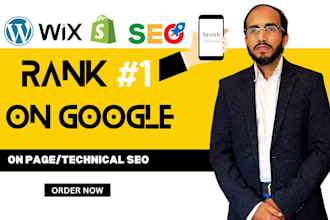 optimize onpage technical SEO of wordpress shopify webflow wix website