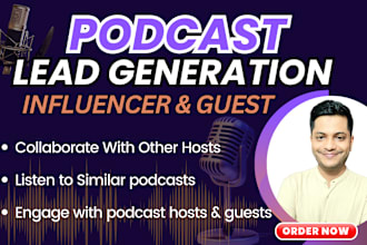 research podcast list to find leads on influencer and guest