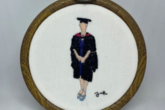 turn your special photo into a hand made embroidery portrait