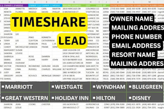 provide bulk timeshare owner leads