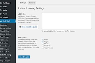 implement instant google indexing API for the wordpress