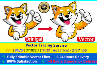 do vector tracing, covert to vector, line art and logo editing