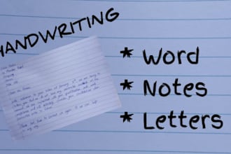do handwrite any documents, study notes and letters for you perfectly