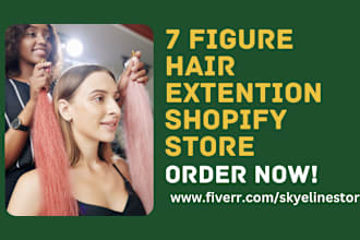 hair extension shopify store cosmetic store spa hair wig dropshipping website
