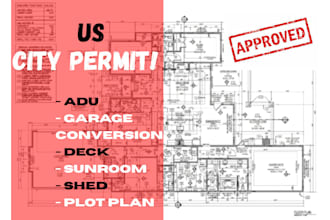 do adu, garage conversion, architectural, mep plans, city permit