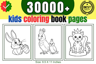 provide 30k kids coloring book pages bundle for children