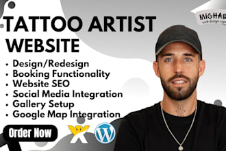 tattoo artist website design tattoo art studio ecommerce website with booking