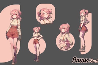 draw custom reference sheet character reference sheet anime character design
