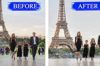 remove people from background or add person to photo realistically