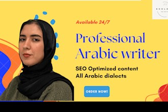 do arabic content writing, arabic copywriting and arabic creative writing