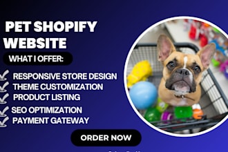 design pet care website pet shopify website dog website pet dropshipping website