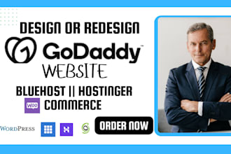 design godaddy website redesign godaddy website builder bluehost hostinger ionos