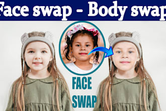 realistic face, headshot edit, head swapping, photo retouching, body change,