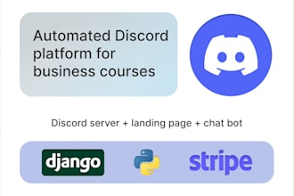 do discord server, landing page, chat bot for your online course