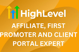 set up gohighlevel affiliate program, client portal and first promoter