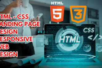 build responsive HTML CSS landing pages or one page website