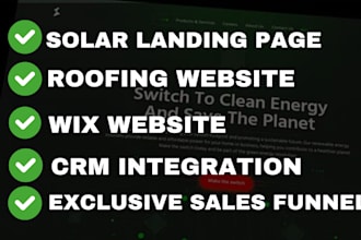 design a solar roofing landing page wix website for qualified sales leads