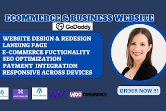 create wordpress ecommerce on hostinger, godaddy,bluehost,wix or shopify webshop