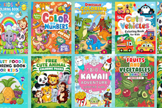 create kids coloring books, kids activity books and book covers design for kdp