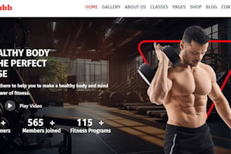 build professional yoga and gym website, high converting gym website