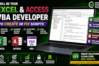 be your excel access vba developer to create or fix scripts